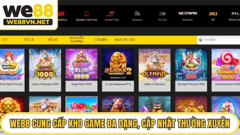 We88 cung cấp kho game đa dạng, cập nhật thường xuyên